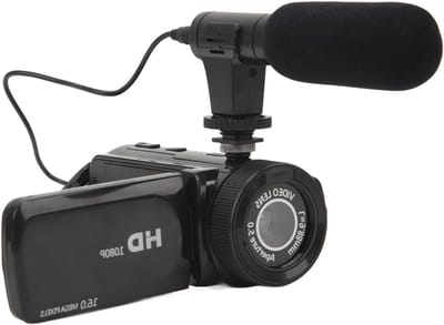 Ultra HD Videocamera Camcorder 16MP 16X Digitale Zoom IR Nachtzicht Vlogcamera voor YouTube - 2.7 Inch HD-scherm met Externe Microfoon
