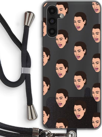 Case Company® - Hoesje met koord geschikt voor Samsung Galaxy A13 5G hoesje met Koord - Ugly Cry Call - Telefoonhoesje met Zwart Koord - Bescherming aan alle Kanten en Over de Schermrand