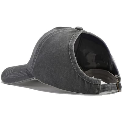 1 Stuks Retro Gewassen Backless Baseballpet Voor Vrouwen, Zomer Buiten Sport Paardenstaarten, Stijlvolle En Veelzijdige Zon Hoed Voor Dagelijks Gebruik Adjustable black