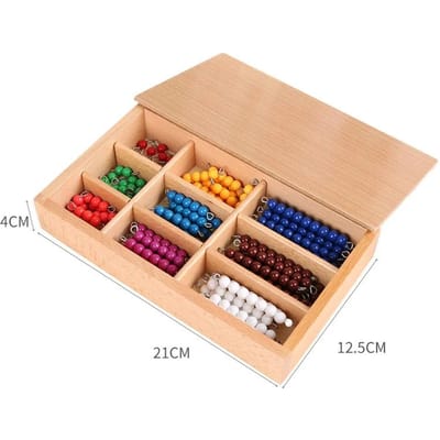 Rekenkundig Telkraal Wiskundig Speelgoed Montessori Zwartgrijskleur Telkraal Stok Verpakt Rekenkundige Bewerking Leren Lesmateriaal beige