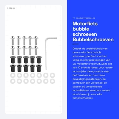 Dailygoods- Bubbelschroeven 10 Stuks - Motorfiets Boutmoeren - Universele Montage - Voorruit Sluitringen - Zilver - Schokbestendig - Motorfiets Bouten