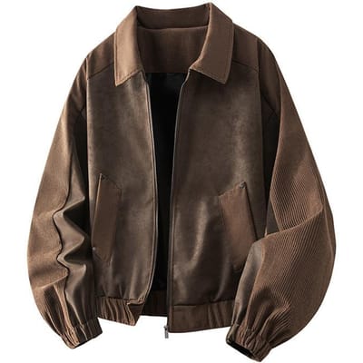 PU Lederen Reversjas, Lente- en Herfststijl, Japanse Retro Werkkleding, Veelzijdig, Los en Casual L black