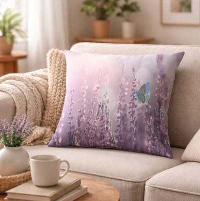 Velvet Butterfly Dreams Collection Kussenhoes - Vlinders - Bloemen - Sierkussenhoes - 45x45 cm
