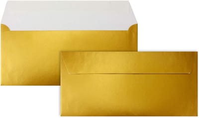 250 Goud Metallic Enveloppen DIN Lang (11x22 cm) voor Uitnodigingen en Kaarten