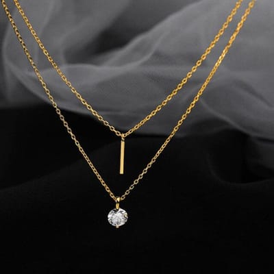 925 Sterling Zilver Dubbellaags Waterdruppel Ketting Voor Vrouwen Sleutelbeinketting Luxe Romantische Sieraden black