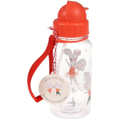 Rex London - Kinderwaterfles met rietje 'Mimi & Milo' (500ml)