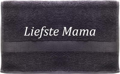 Handdoek - Liefste Mama - 100x50cm - Grijs - Moederdag