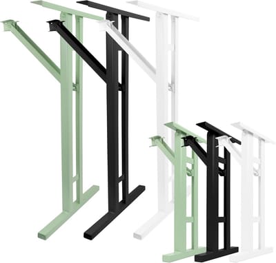 Set van 2 I-vormige Bierbank Onderstel Groen 43 x 23 cm Gevouwen Metalen Poten