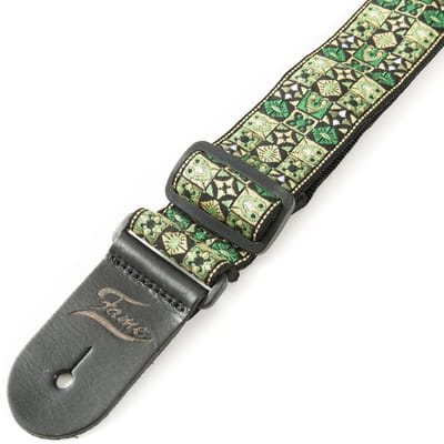 Fame Mosaic Nylon Strap Green - Gitaarband