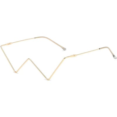 Persoonlijkheid Bril Zonder Glazen Dames Stijlvol Klassiek Metaal Met Studs Strass Montuur Vrouwelijke W-Vormige Bril Dames Oogmode W34141WW-