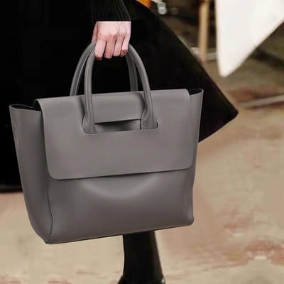 Tote Bag Nieuwe Herfst en Winter Echt Leer Dames Tas Grote Capaciteit Handtas Enkele Schouder Crossbody Tas gray