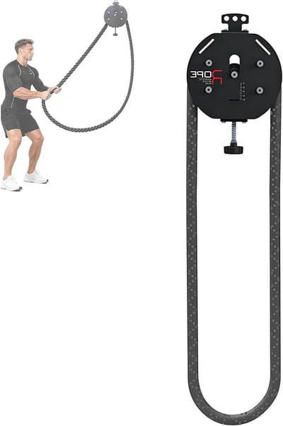 Touwtrainer - Kabelkatrolsysteem - Full-body workout - Verstelbare weerstand - 4 meter touw - Zwart