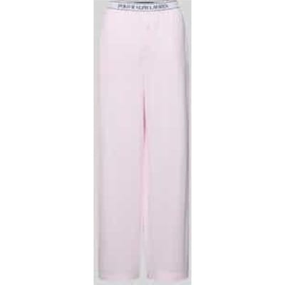 Straight leg pyjamabroek met elastische band met label