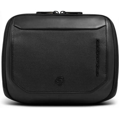 Piquadro Borsello S143 Unisex zwart leer en horizontale stof