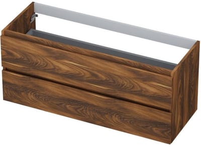 INK - Onderkast 2 Laden Greeploos met Houten Keerlijst - 1200x450x520 Mm - Noten