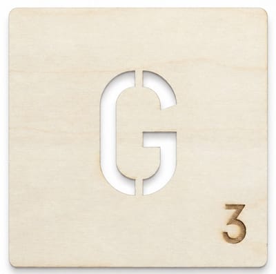Houten wanddecoratie - Wooden wall decoration | Lettertegel “G” | 11cm | Licht hout - Natural wood | Muurdecoratie - Wall art - Woordfeud - Wordfeud - Letterspel - Scrabble letter - Naamblokjes - Letterblokken - Tile