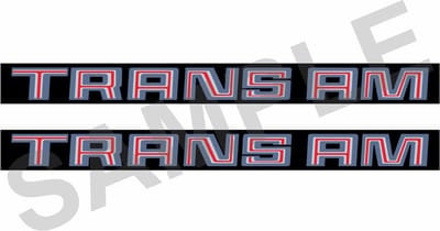 1970-1993 Pontiac Firebird doorhandle sticker zilver look - opdruk: TRANSAM