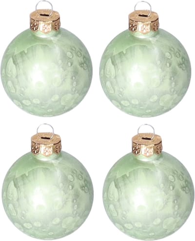 Othmar Decorations Luxe kleine kerstballen - 12x st - 6 cm - groen - glas - ice finish