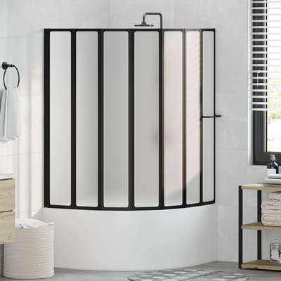 vidaXL - Douchescherm - Zwart - 168 - x - 140 - cm - Aluminium