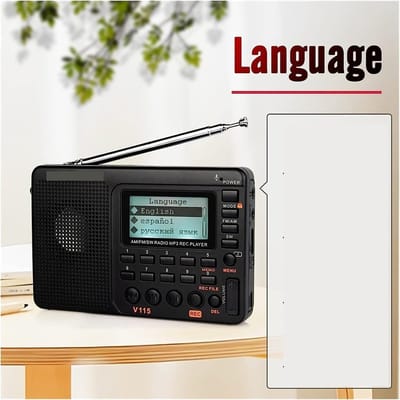 Draagbare Radio - FM AM SW - Muziek Luisteren - Met Recorder Functie - Compact Formaat - Zwart