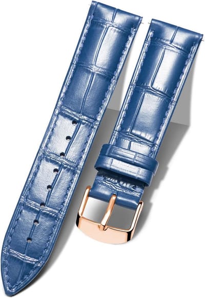 BINLUN Genuine Crocodile Leather Watchband Replacement Watch Band Quick Release Waterproof 10 Colors 13 Sizes for Men - ShopVlot