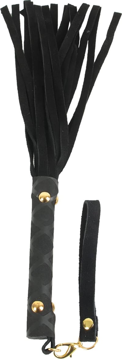 Banoch | Flogger klein zwart | imitatie suede zweep | zacht | 30 cm | BDSM