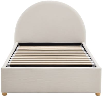 Vente-unique Bed met opbergruimte fluweel beige 90 x 200 cm