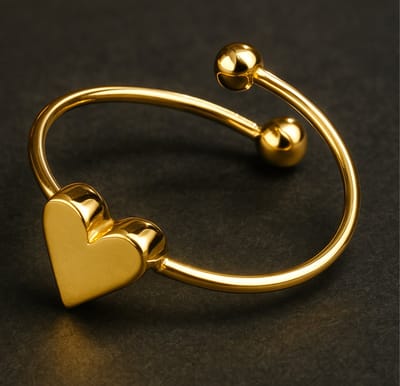 Lundholm Ringen Dames Goud kleurig - Jewellery One Size gouden ring dames – Premium Stainless Steel – Verstelbare Ring met Klein Hartje – Elegant & Betekenisvol – Moederdag Cadeautje vrouw Sieraad - My Juna Serie - Luxe Cadeautip voor Haar