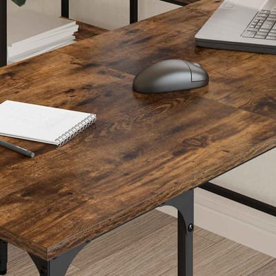 Vidaxl Bureau, Gerookt Eikenhout, 139X139X75 Cm, Materiaal Houtvezelplaat