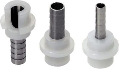 Slangnippel voor bier- of CO2-slang met aangegoten afdichting - recht 4mm