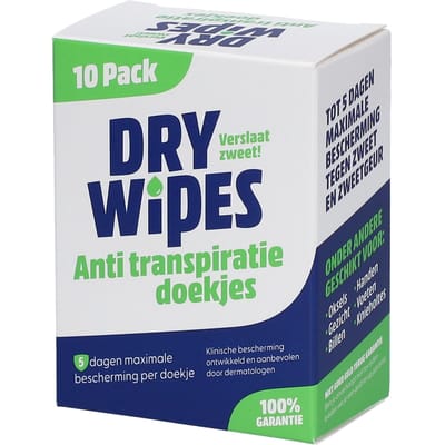 Drywipes - anti transpiratie wipes - 10-pack