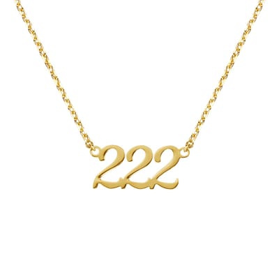 MIASOPHIA 4-MS22065 Stalen Ketting met hangertje - 222 - Ankerschakel - 2mm Dikte - 39+5cm - Staal - Goudkleurig