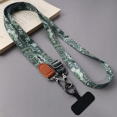 Lanière de téléphone portable bandoulière motif totem rétro, sangle de cou réglable, pendentif avec joint de carte universel