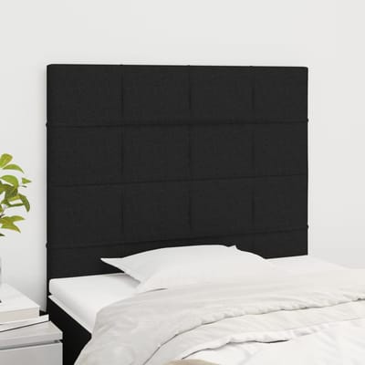 vidaXL - Hoofdbord - zwart - 80x5x118/128 - cm - stof