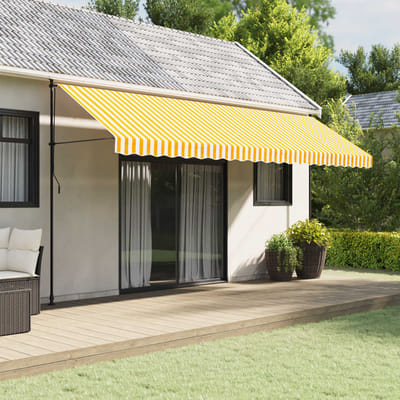 vidaXL - Vervangingsdoek - voor - luifelrok - gestreept - 500 - cm - geel - en - wit