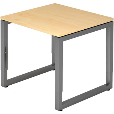 REGO 8 G | Bureau - 80 x 80 Tafelhoogte I In hoogte verstelbaar Esdoorn/Grafiet