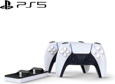 Charging Station Geschikt voor: Playstation 5 - PS5 Accessoires - PS5 Charging Dock Incl USB-C Kabel - DualSense Oplaadstation - Zwart / Wit