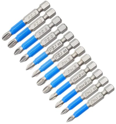 Dailygoody - Magnetic Screwdriver Bits Set - 12-delige set - Antislip en magnetisch - Blauw - Voor elektrische schroevendraaiers - Geschikt voor PZ en
