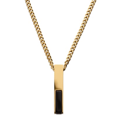 Cruz | Goudkleurige Ketting met Zwarte Onyx