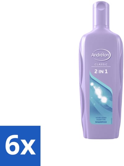 6 x Andrélon – Shampoo – 2-in-1 – 450 ml - Shampoo 2 In 1 - Haar Reinigen - Haar Verzorgen - Zacht Haar - Soepel Haar