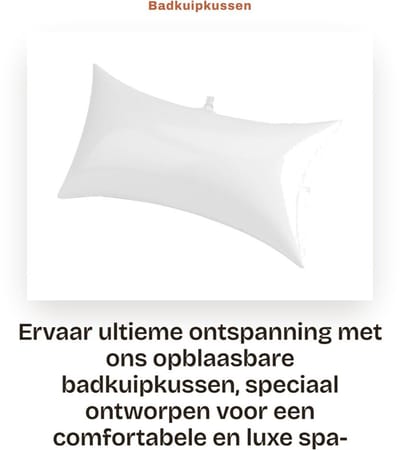 Dailygoods- Badkuipkussen Antislip - Opblaasbaar Nekkussen - Zuignap - Wafelpatroon Stof - Lichtgewicht - Sneldrogend - Badkussen