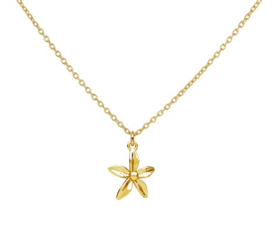 ARLIZI 2389 Ketting bloem hanger - verguld - 44 cm
