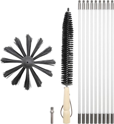 Droger Vent Cleaner - Schoorsteenborstel Kit - Ventilatie Reinigen - Flexibele Staven - 12 Voeten - Zwart