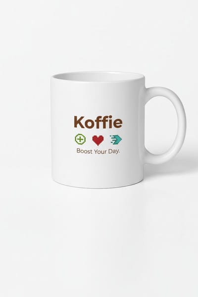 Koffie Boost Pixel Art Mok - Uniek Design voor Koffieliefhebbers