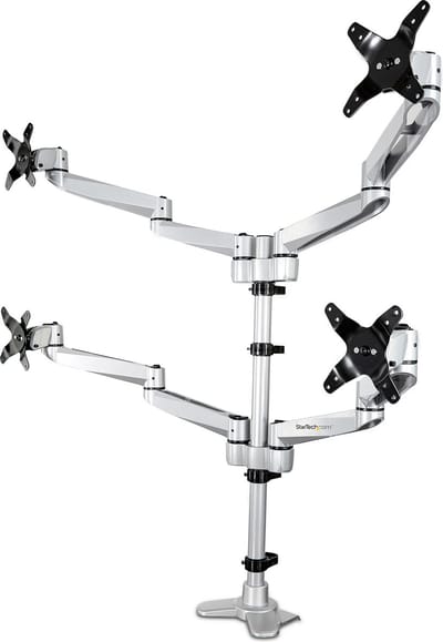 StarTech.com Quad Monitorbevestiging - Premium - For up Aan 27" VESA Monitors - desk mount (adjustable arm)