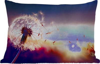 Buitenkussens - Tuin - Paardenbloem - Bloemen - Zonsondergang - Horizon - Nacht - 50x30 cm