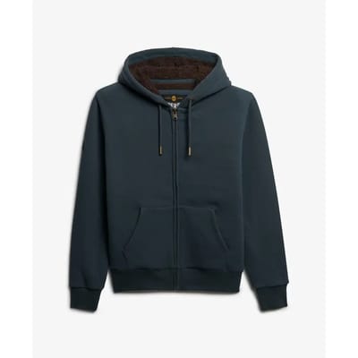 Superdry Borg Gevoerde Zip Hoodie Dark Grey Grootte: S