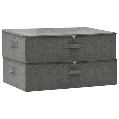 vidaXL - Opbergboxen - 2 - st - 70x40x18 - cm - stof - antracietkleurig