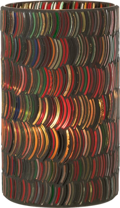 J-Line windlicht Mozaiek Curve - glas - mix - large
