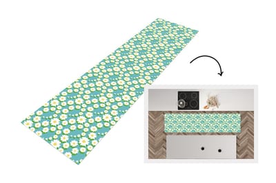 Keukenloper - Loper keuken - Bloemen - Patroon - Madelief - 200x50 cm - Keukenloper vinyl